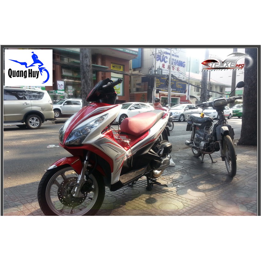 Tem trùm air blade đỏ trắng đời 2013-2014-2015, độ team trùm ab dán phủ dàn áo xe trắng đỏ rẻ đẹp