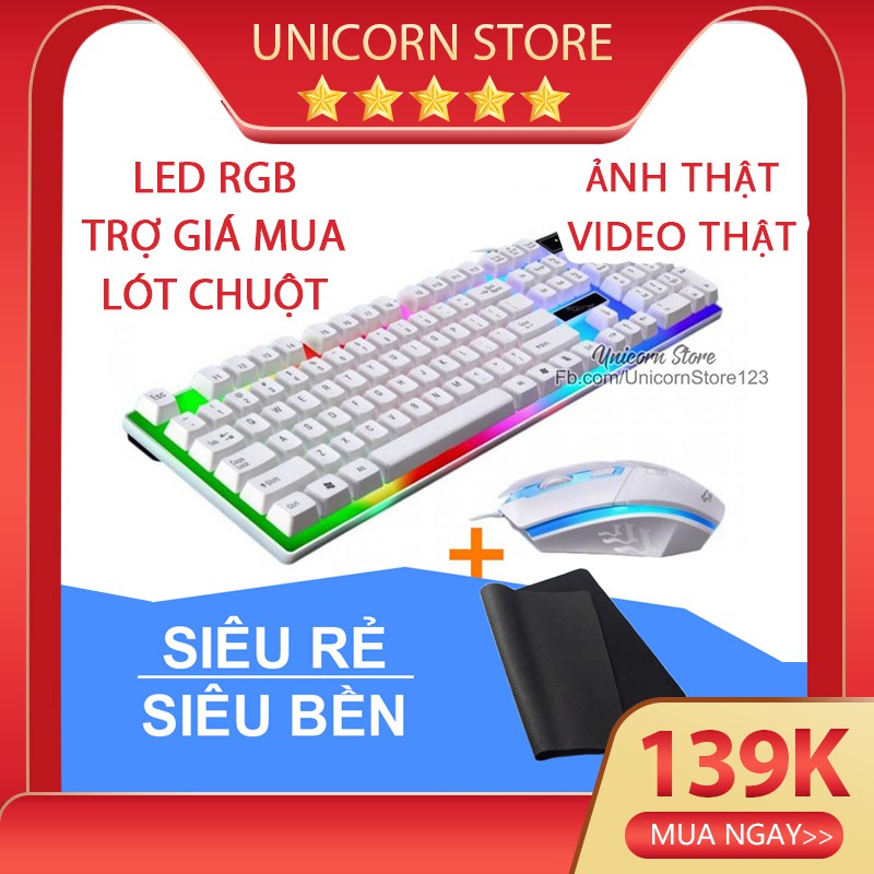 Bàn Phím Giả Cơ Kèm Chuột Máy Tính Theo Bộ [ HÀNG XỊN ] Con Báo G21 PRO Có đèn Led Màu Cầu Vồng - UNICORN STORE