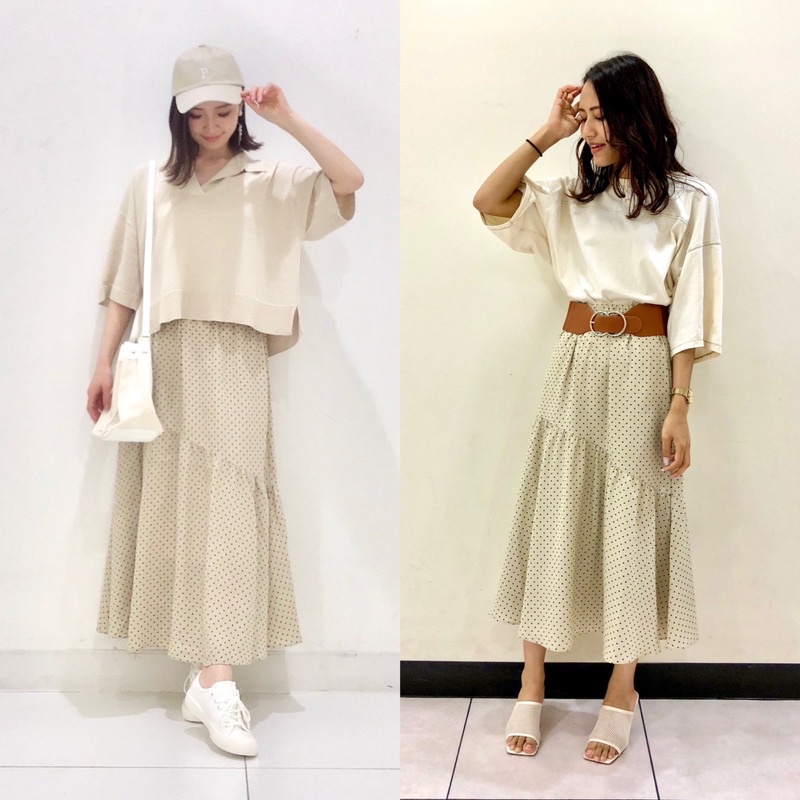 Chân váy đuôi cá nữ chấm bi đầy quyến rũ của GU - Nhật Bản