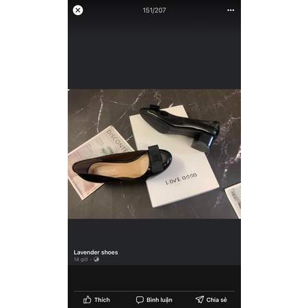 Giầy nơ vải 3 cm gót vuông