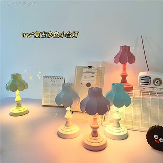 ●_✿Đèn Ngủ Để Bàn Hình Lá Sen Nhiều Màu Phong Cách Retro