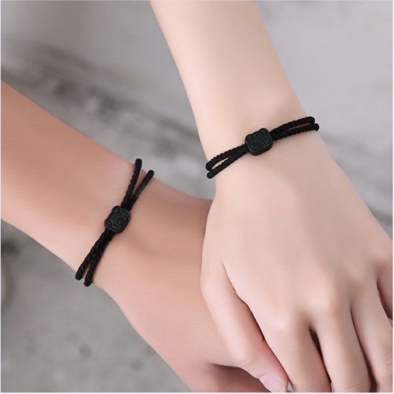 Dây buộc tóc kiêm vòng tay họa tiết chú heo phong cách Hàn Quốc đơn giản làm quà tặng cho cặp đôi