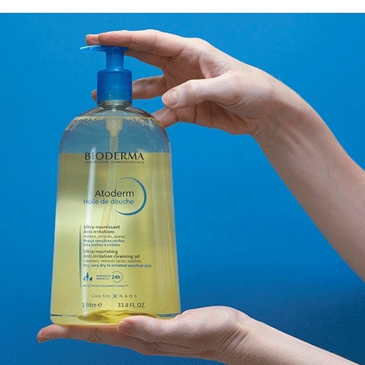 Dầu tắm Bioderma giúp làm sạch, làm dịu và dưỡng ẩm dành cho da khô, da nhạy cảm Atoderm Huile De Douche 200ml -1L