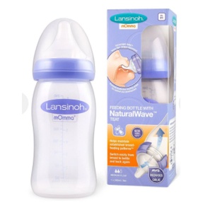 Bình sữa Lansinoh Momma có ti điều chỉnh tốc độ dòng sửa 160ml/240ml  - Herbaby