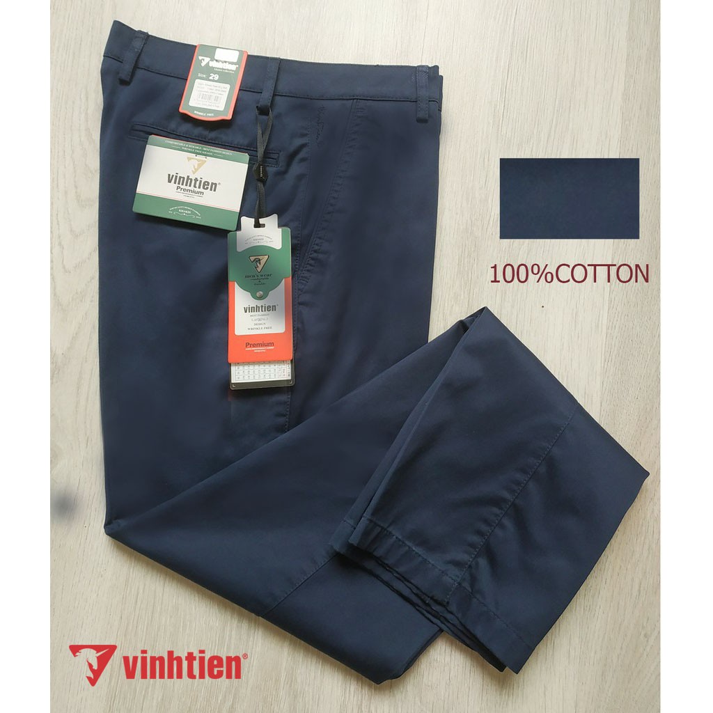 Quần Kaki Trơn 100% Cotton Trung Niên Vĩnh Tiến Cao Cấp