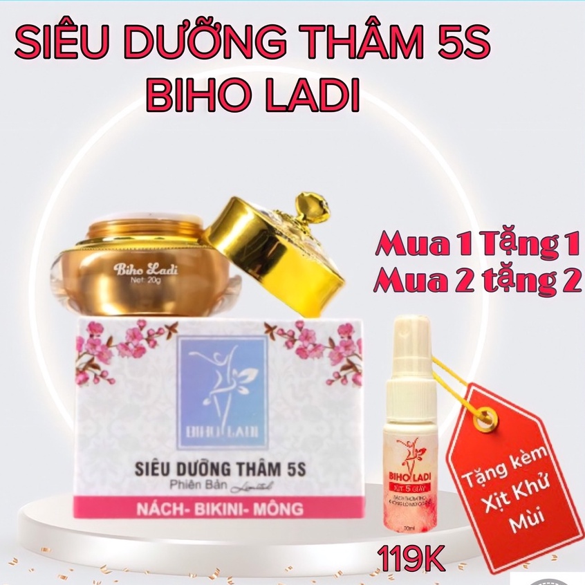 BIHO LADI - SIÊU DƯỠNG THÂM 5S ĐÁNH BAY THÂM NÁCH MÔNG BIKINI KHỬ MÙI HIỆU QUẢ ( CHÍNH HÃNG )