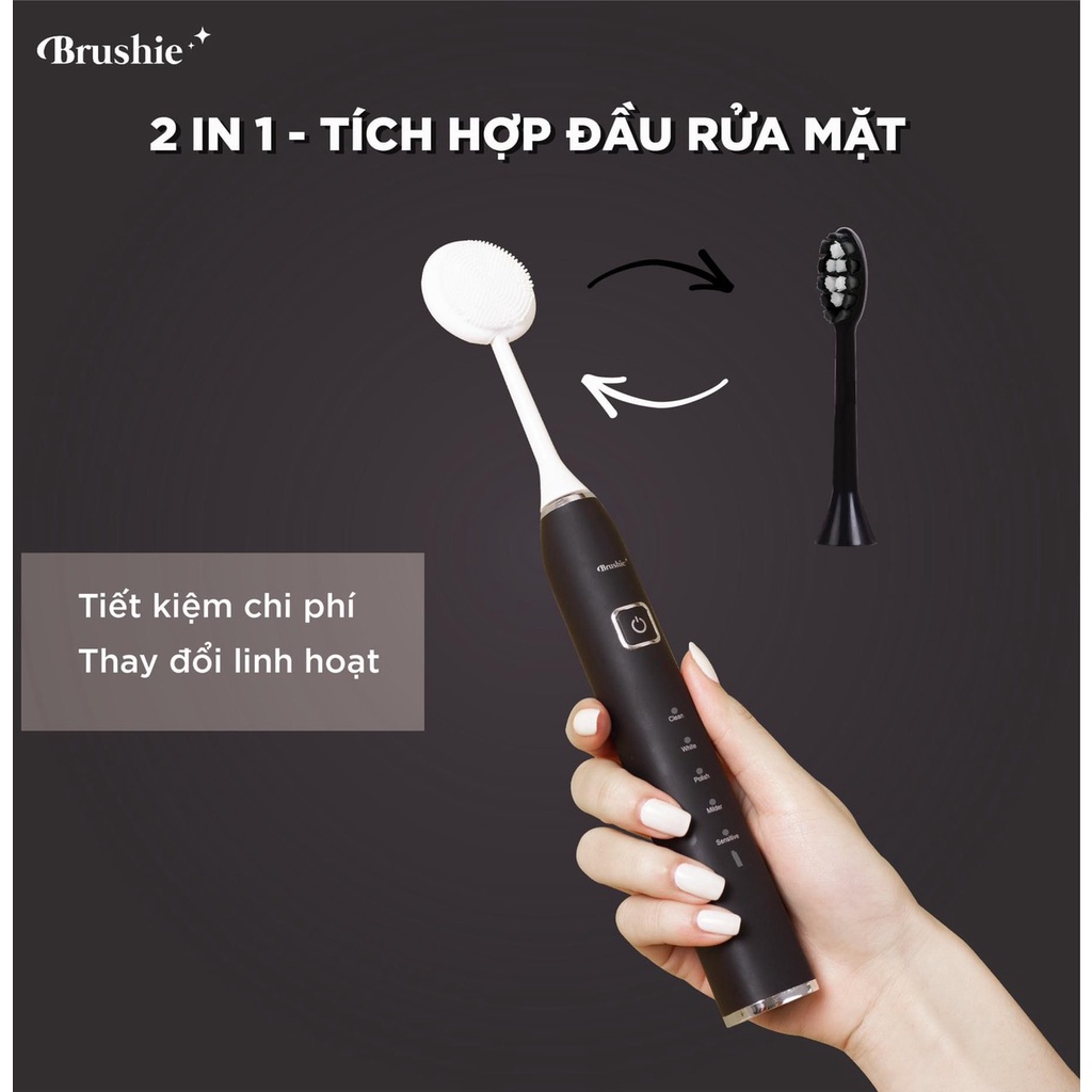 (Bản limited)Brushie bàn chải điện thông minh tích hợp máy rửa mặt 5 in 1