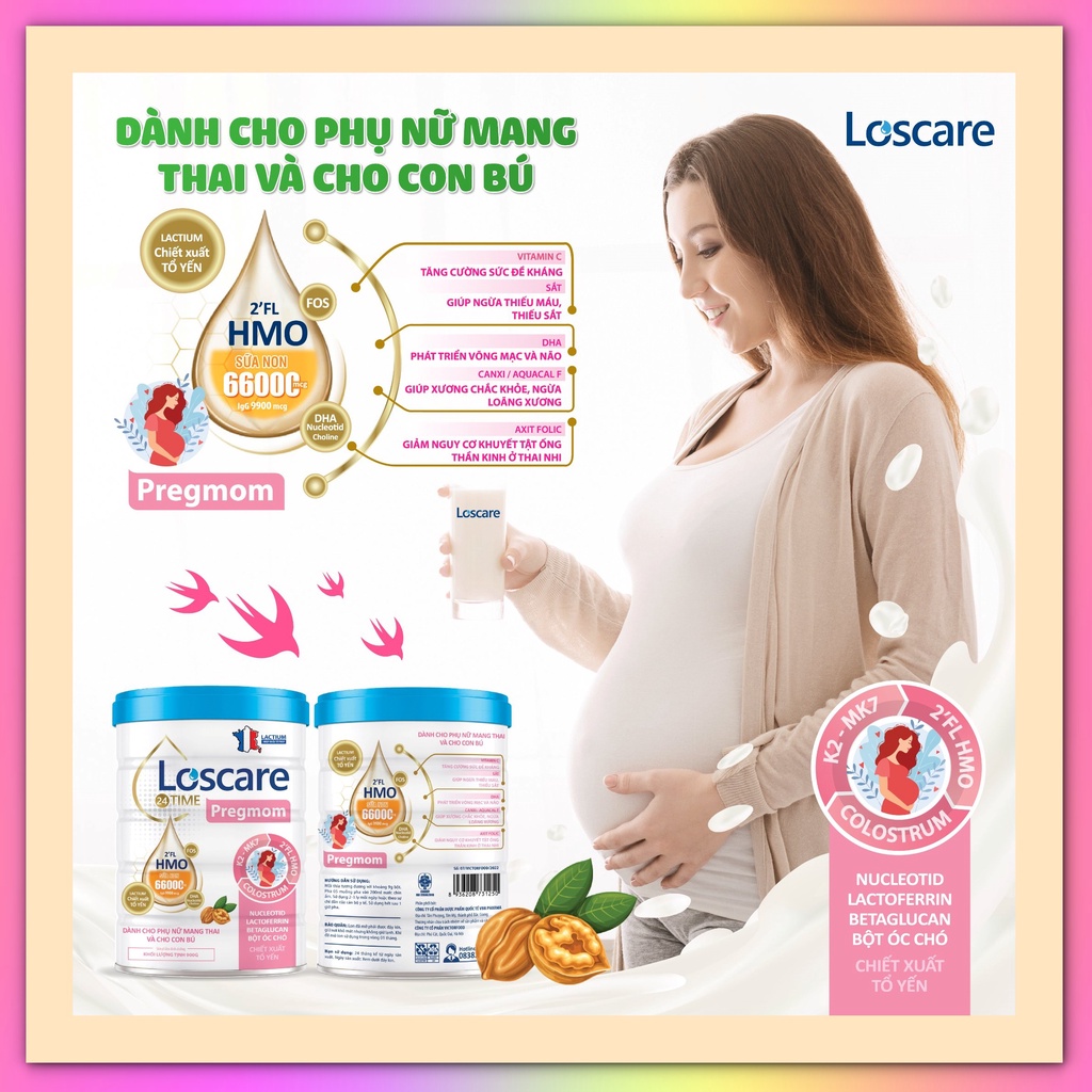 Sữa bầu chiết suất tổ yến ,bột óc chó Loscare dành cho phụ nữ có thai và cho con bú