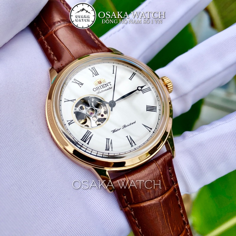 Đồng Hồ Nam Cơ Automatic Orient Cabalero Dây Da Số La Mã Hàng Cao Cấp Mới - Trắng Vàng