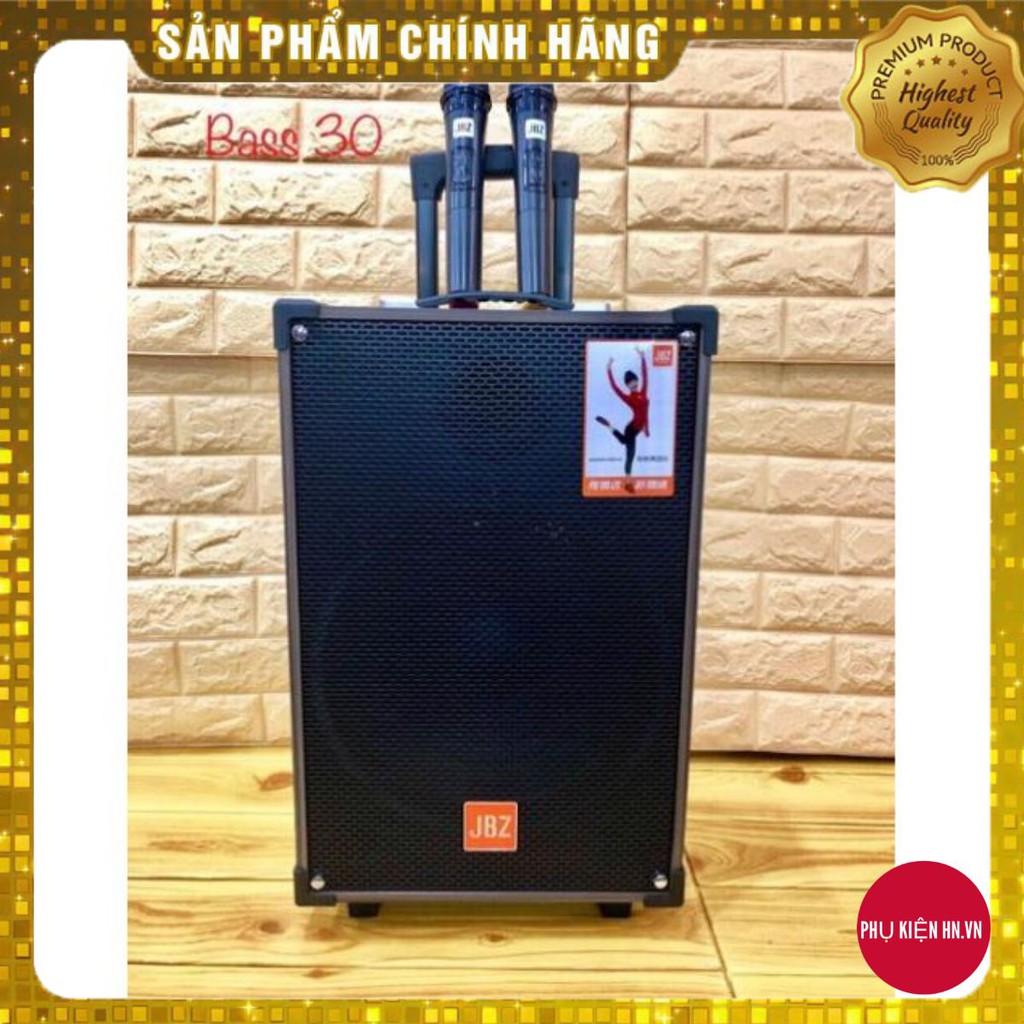 LOA KÉO KARAOKE JBZ NE109 loại 3 tấc và loa kẹo kéo kèm 2 mic không dây chất liện bằng gỗ với bình ác quy trong loa #5