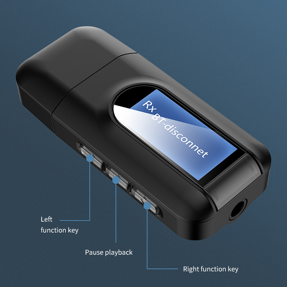 Bộ Thu Phát Âm Thanh Không Dây 2 Trong 1 Bluetooth 5.0 Màn Hình Lcd 3.5mm
