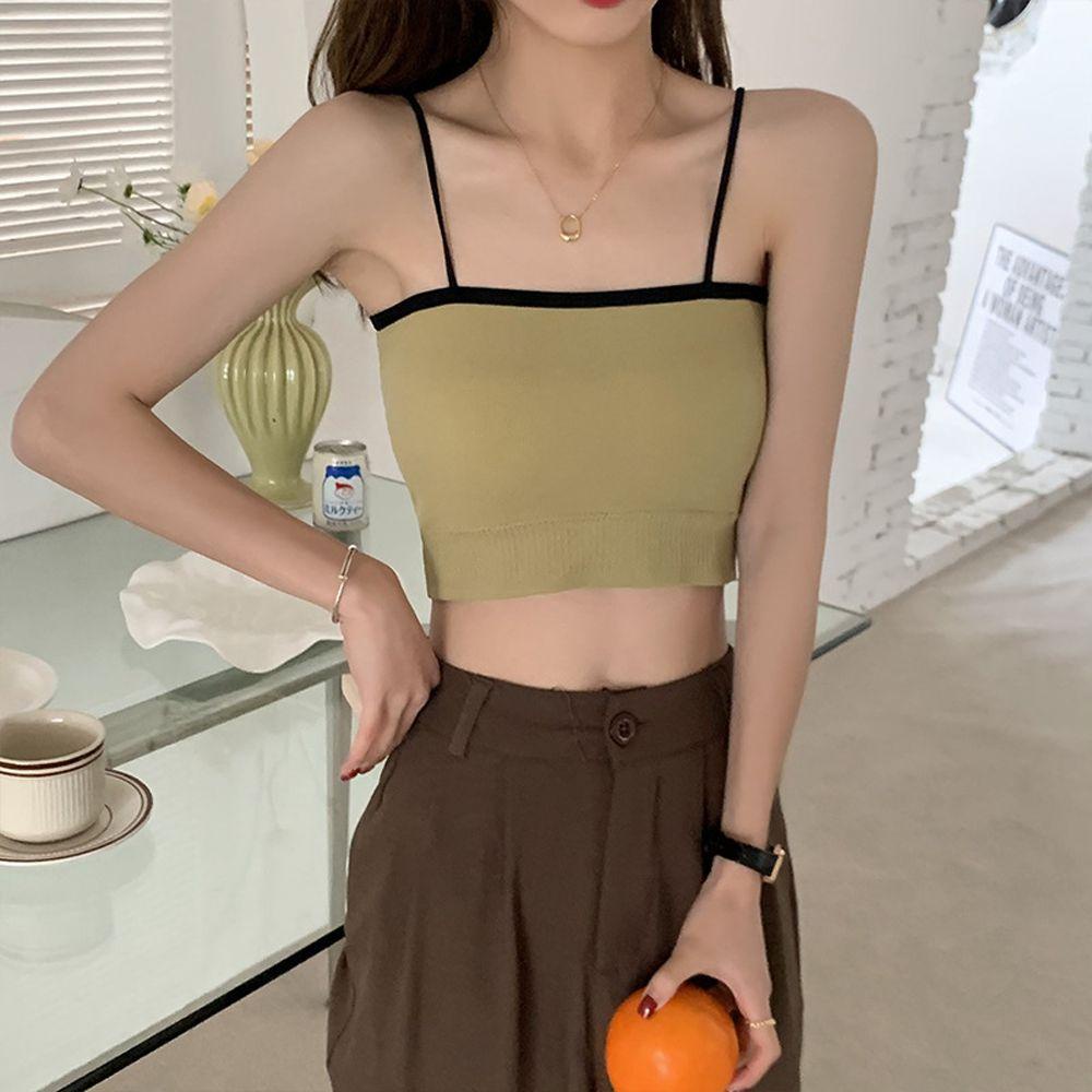 SOMEDAYZL Áo Hai Dây Dệt Kim Màu Sắc Trơn Phong Cách Hàn Quốc Thời Trang Mùa Hè Cho Nữ