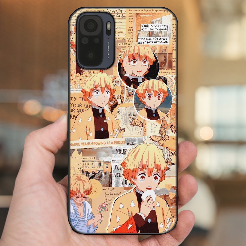 Ốp lưng Xiaomi Redmi Note 10, Note 10s viền đen in hình Zenitsu Kimetsu no Yaiba