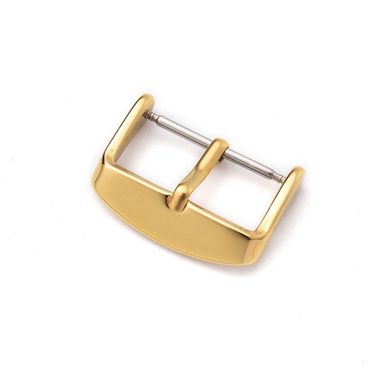 Khóa đồng hồ dây da cao cấp dạng khóa xiên, thép không gỉ mạ PVD sáng bóng bền màu