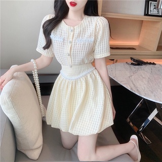 SET ĐẦM VÁY PHỒNG THUN COTTON GÂN