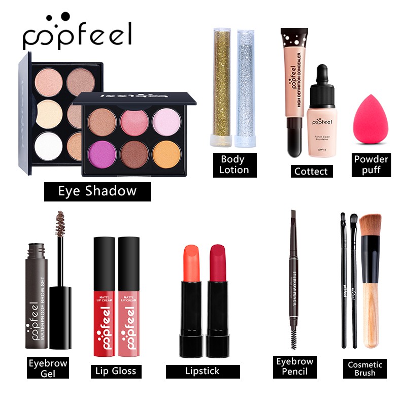 (Hàng Mới Về) Bộ 15 Mỹ Phẩm Trang Điểm Tự Nhiên Popfeel | BigBuy360 - bigbuy360.vn