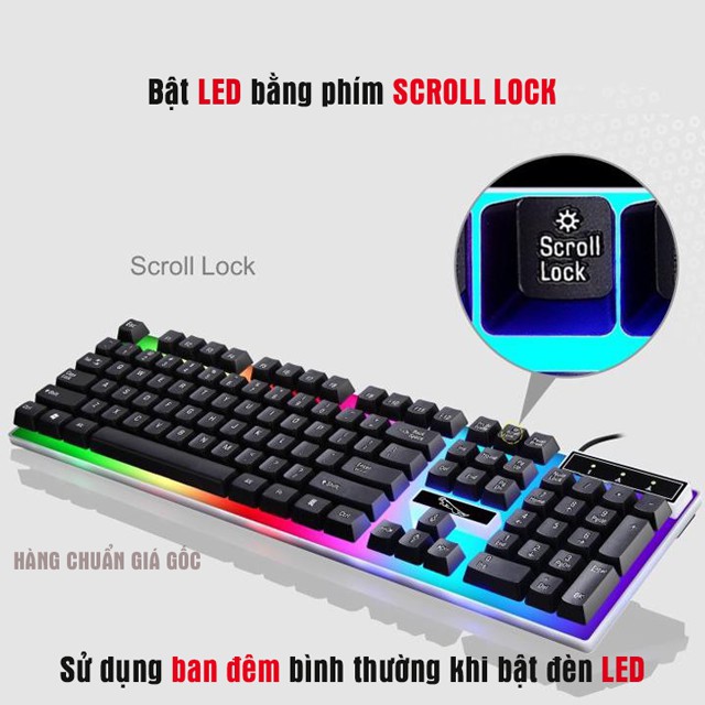 [Mã ELFLASH3 hoàn 10K xu đơn 20K] Bộ Bàn Phím Và Chuột Có Dây Con Báo Có LED 7 Màu Siêu Đẹp