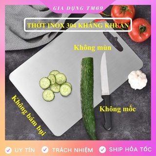 Thớt Inox 304 Cao Cấp Kháng Khuẩn Cường Lực Chống Ẩm Mốc Bám Bụi Rã Đông Sạch Sẽ, Tiện Lợi