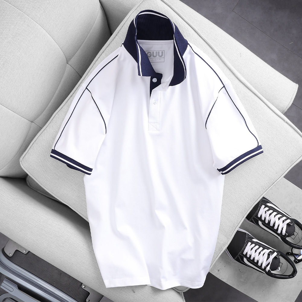 Áo Polo nam cổ trụ áo thun có cổ trơn tay ngắn vải cotton cá sấu phong cách trẻ trung chuẩn form - 𝐀𝐆𝐔𝟎𝟏