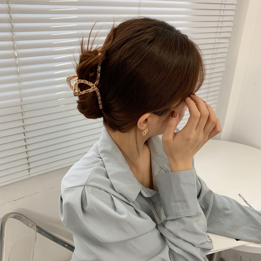 Kẹp Tóc Da Đính Hoa Trà Thời Trang Cho Nữ