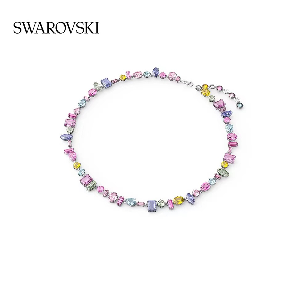 Dây Chuyền Swarovski Mặt Vuông Màu Kẹo Ngọt Đính Đá Thời Trang Cho Nữ5613738