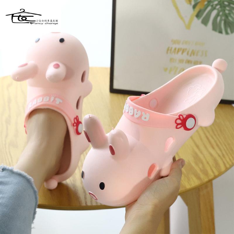 Dép Sandal Đục Lỗ Chống Trượt Hình Thỏ Hoạt Hình Dễ Thương Thời Trang Mùa Hè Cho Nữ