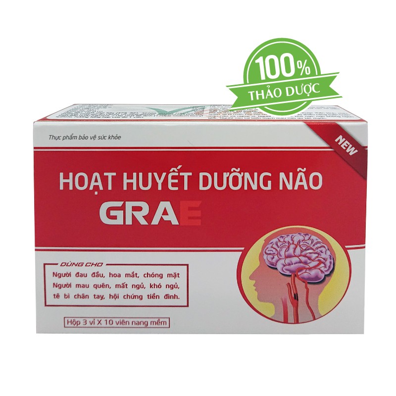 Combo 10 hộp hoạt huyết dưỡng não GRAE VIOBA tuần hoàn máu não (hộp 30 viên)