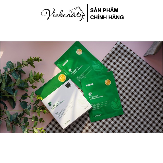 Mặt Nạ Cấp Ẩm Giảm Mụn Đầu Đen Caryophy Portulaca Mask Sheet 3IN1 22g - Khongcoson