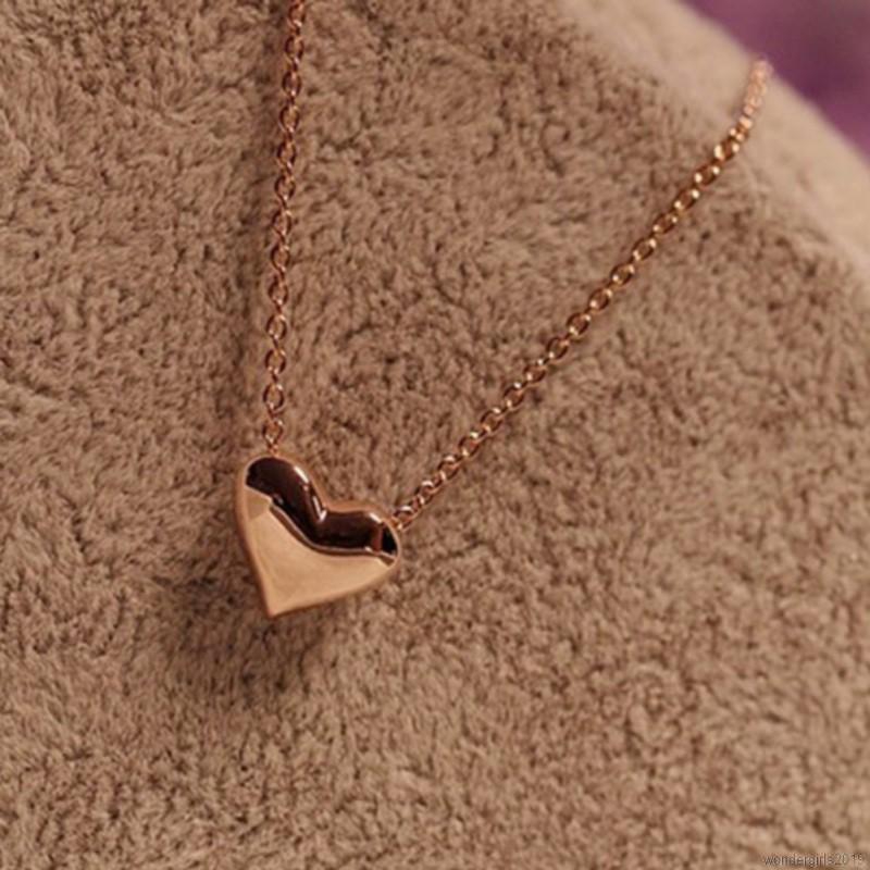 WG Fashion Elegant Short Golden Love Necklace