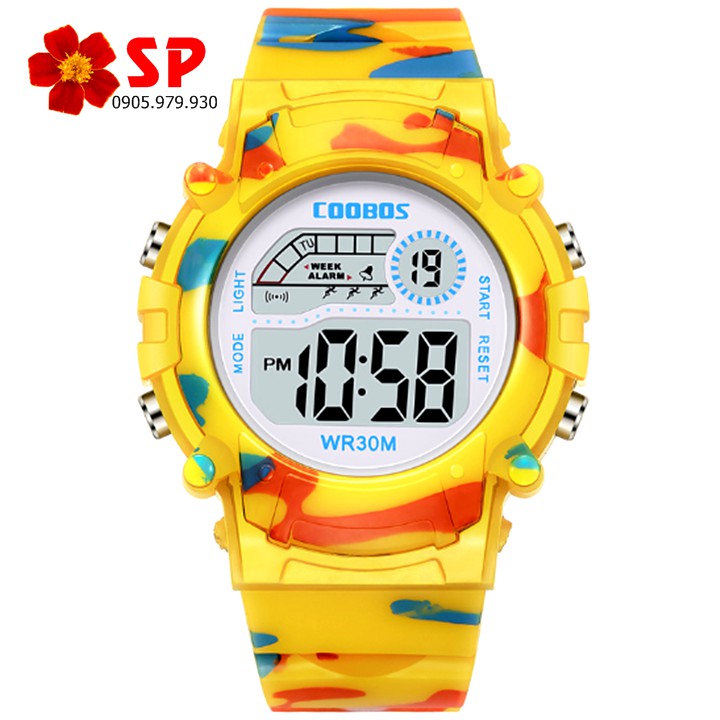 ĐỒNG HỒ TRẺ EM - ĐỒNG HỒ BÉ TRAI BÉ GÁI COOBOS 1015- ĐÈN LED 7 MÀU NHIỀU CHỨC NĂNG - CÓ SỈ SLL | BigBuy360 - bigbuy360.vn