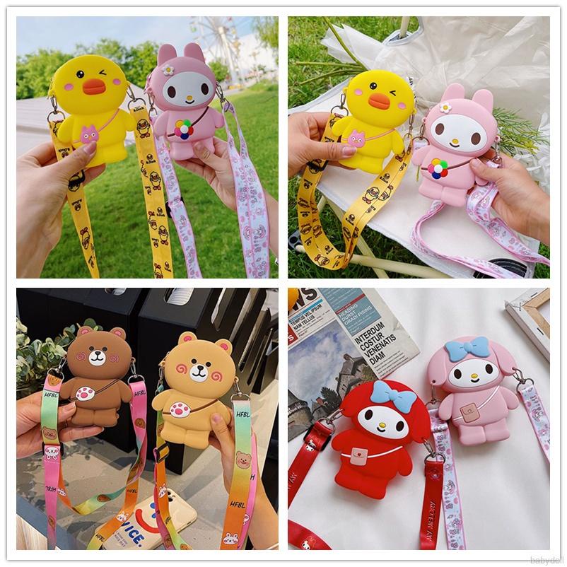 Túi đeo chéo kiểu dáng hoạt hình dễ thương có khóa kéo xinh xắn cho bé gái