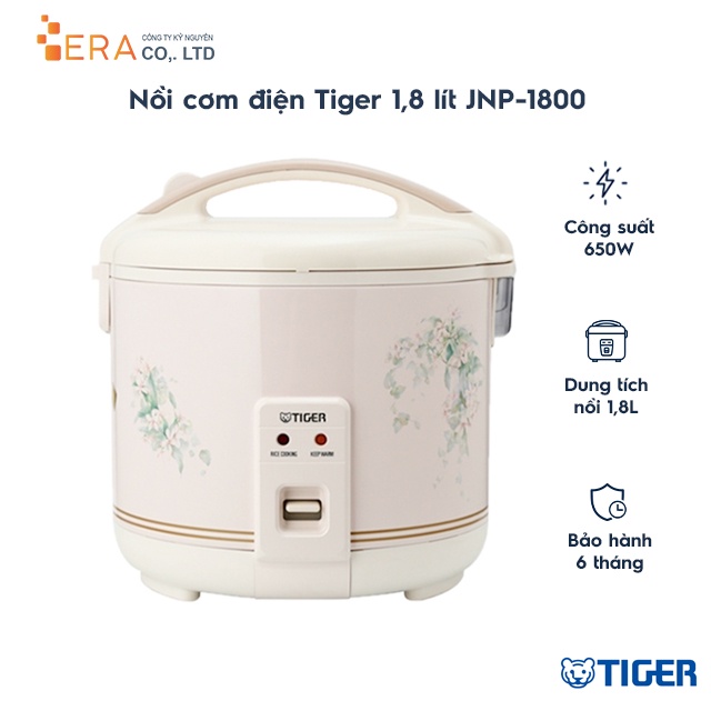 [Mã ELHADEV giảm 4% đơn 300K] Nồi cơm điện 1.8L Tiger JNP-1800