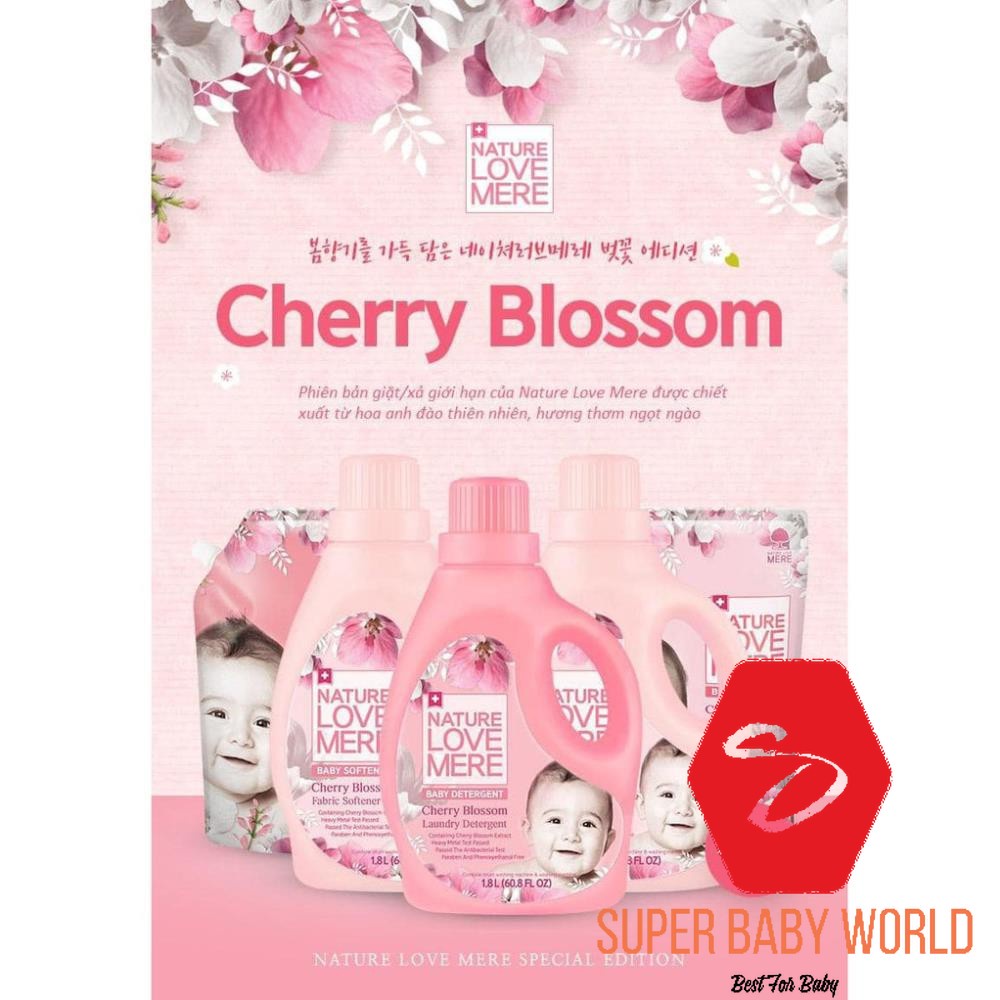 Nước xả Nature Love Mere hoa anh đào Cherry Blossom chai 1.8L/ túi 1.3L