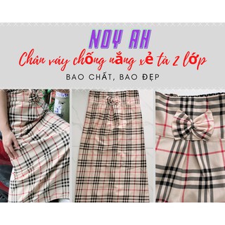 Chân váy xẻ tà chống nắng hiệu quả với 2 lớp vải thun cotton dầy đẹp