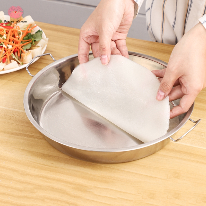 Stainless Steel Pan Cold Noodle Making Tools Steamed Rice Tray Cake Dish for Home Kitchen