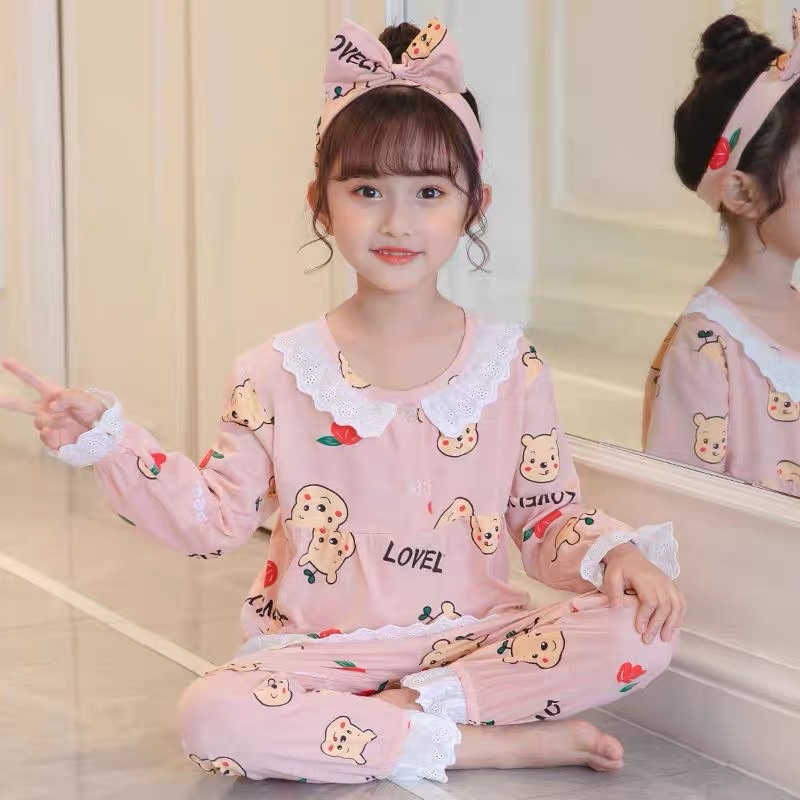 Bộ ngủ bộ pijama cho bé gái 8-18kg  Củ khoai tây shop chất liệu mango xịn mềm mịn siêu đáng yêu