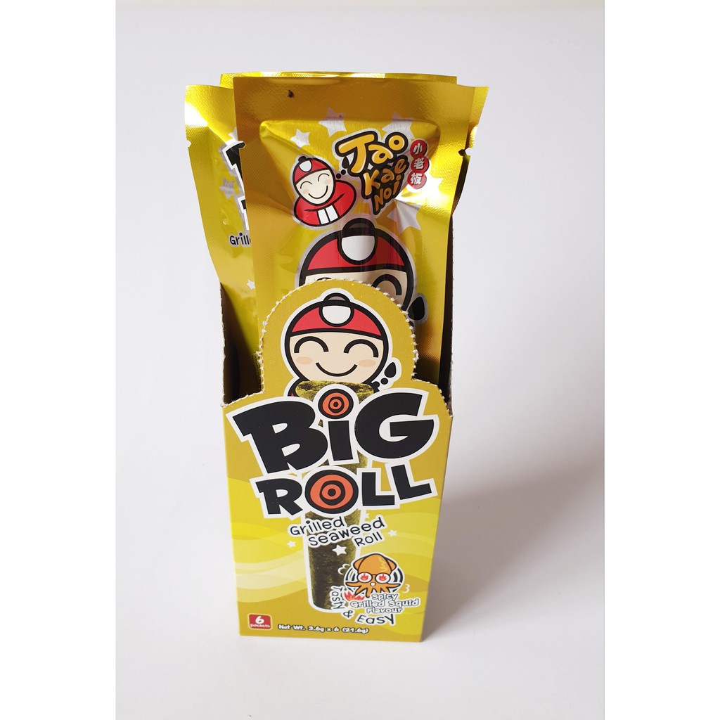 Snack rong biển Taokaenoi Big roll - Hộp 6 gói_ gói 32g