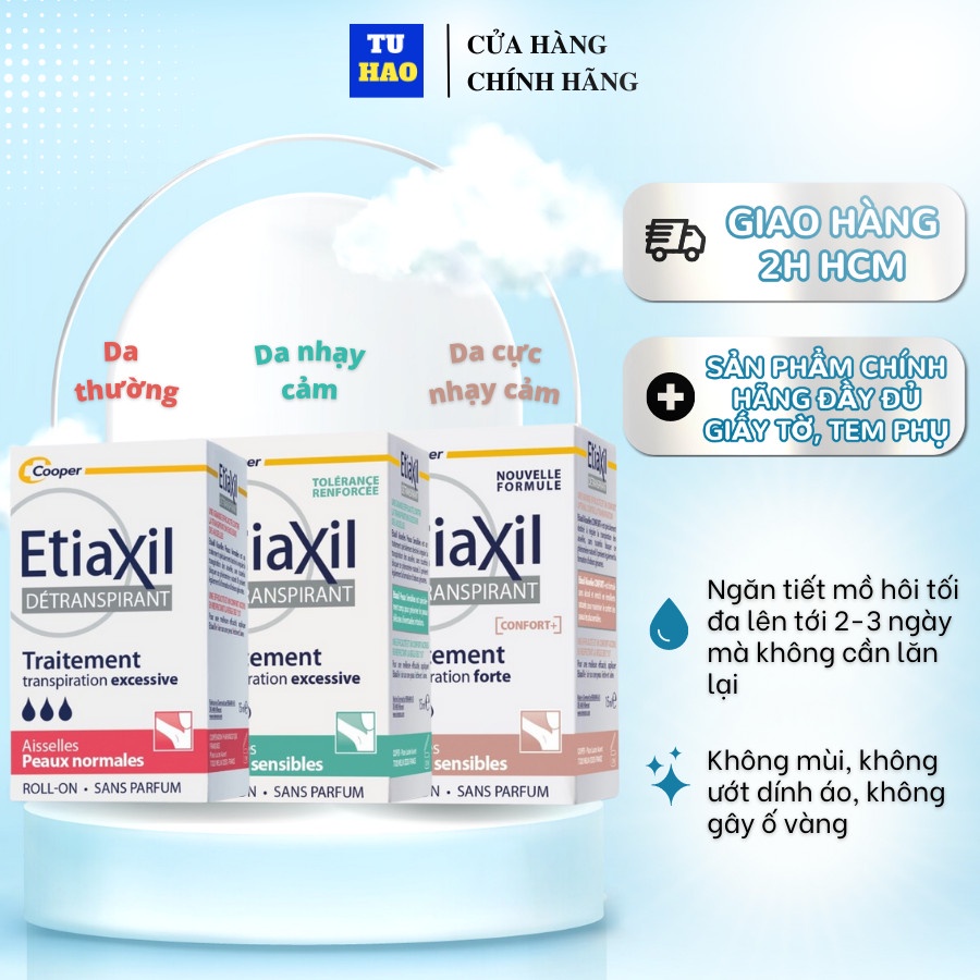 Lăn Giảm Mồ Hôi Ngăn Mùi Etiaxil Dành Cho Da Nhạy Cảm 15ml - Từ Hảo