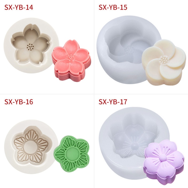 Khuôn Làm Bánh Trung Thu / Thạch Tráng Miệng Hình Bông Hoa Bằng silicone