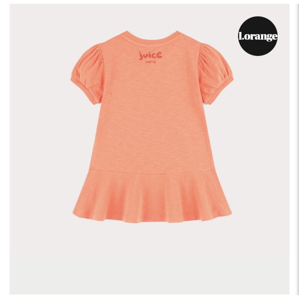 Áo váy cotton xước bé gái in chữ Hej cherry. HA2892