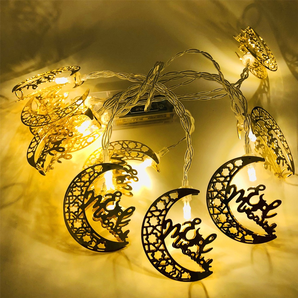 Đèn LED dây Eid Đèn rèm Mubarak Đèn trang trí Ngày lễ Đèn lồng