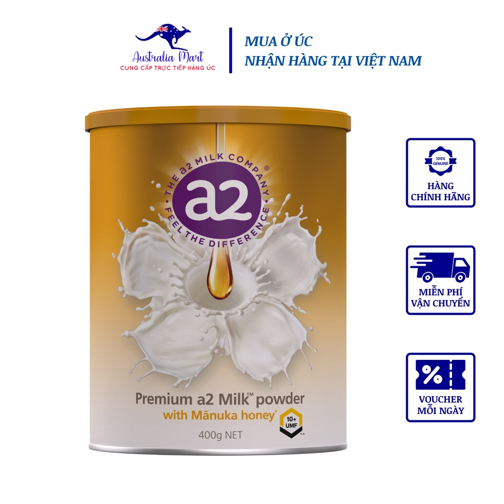 Sữa Premium A2 Milk powder with Manuka honey mật ong 400g - Tăng sức đề kháng cho trẻ từ 12 tháng