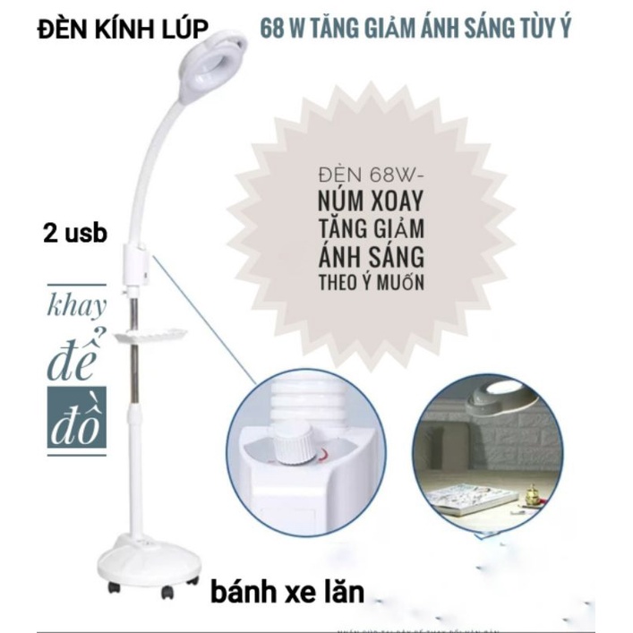 Chính hãng  Đèn led kính lúp chuyên dụng cho spa, đèn nối mi ánh sáng mát dịu - Yobomall