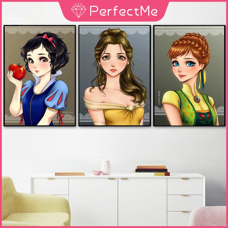 Bộ tranh đính đá DIY hình cô gái 30x40cm để trang trí