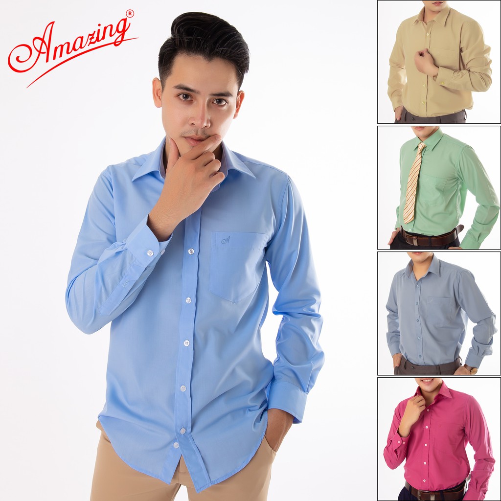 Áo sơ mi nam cao cấp nhiều màu, có tới size đại 100kg, chất mềm mịn thoáng mát, somi vạt bầu form rộng, Amazing | BigBuy360 - bigbuy360.vn