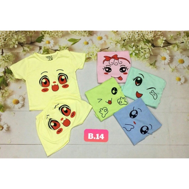 Set 5 bộ cotton ngắn tay cho bé