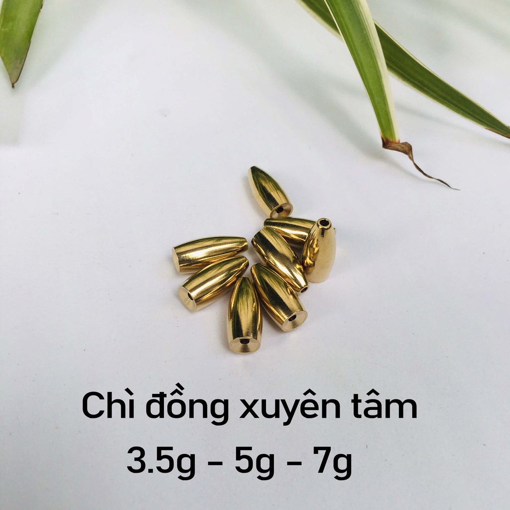 Chì đồng xuyên tâm hình bầu dục 3.5g, 5g, 7g phukiencaulure25