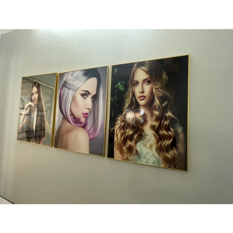 BỘ 3 TRANH TÓC NỮ  SANG TRỌNG HIỆN ĐẠI TRANG TRÍ CHO SPA SALON TÓC
