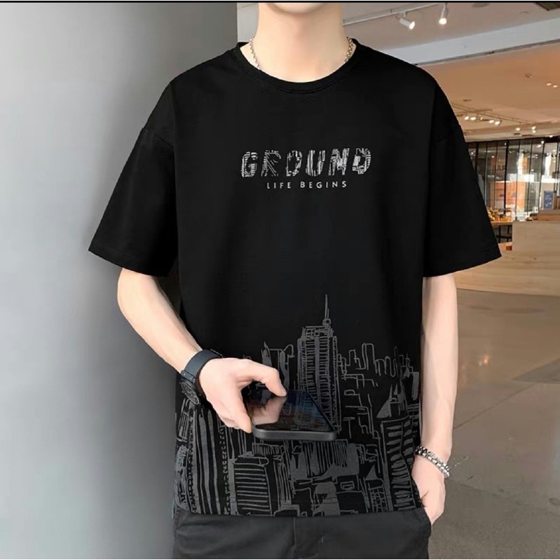Bộ Quần Áo Mặc Nhà Thể Thao Nam Mùa Hè Phong Cách Cao Cấp GROUND