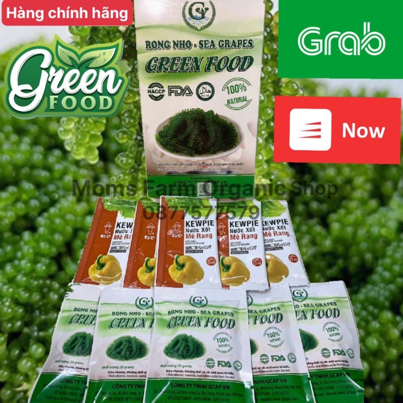 [Rẻ Vô Địch] Rong nho Tách nước  trường Thọ Và Green food  Gói 20gr hàng cao cấp check mã vạch